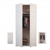 Erweiterbarer Kleiderschrank mit Drehtüren, B 100cm, whitewash (Endlossystem)