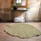 Waschbarer Teppich Monstera Leaf Olive in 120 x 180 cm