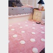 Teppich Polka Dots pink-white