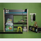 Beispiel 9, Hochbett (Balder) mit Kleiderschrank 