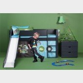 Beispiel 2, Spielbett mit Rutsche (Loke) und Vorhang