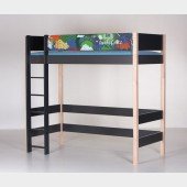 Hochbett Gefion, anthrazit/natur