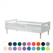 Retro Sofabett Athene mit Absturzsicherung u. Buchefüßen, 90 x 200 cm