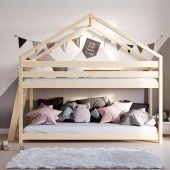 Etagenbett Lara in Natur, Leiter seitlich (90 x 200 cm)