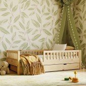 Einzelbett Lilly in Natur mit Flachsprossen (90 x 200cm)