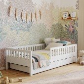Einzelbett Lilly in Weiß mit Flachsprossen (90 x 200cm)