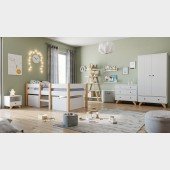 Kinderzimmer Set 5-teilig mit Kojenbett Finn / Tipi weiß