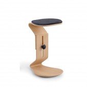 Hocker Ercolino ready in Buche mit flachem Sitzpolster, höhenverstellbar 52-74cm