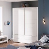 Fiona Schiebetürenschrank kreideweiß, B 164cm
