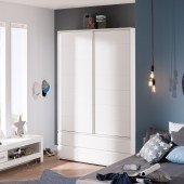 Fiona Schiebetürenschrank kreideweiß, B 124cm