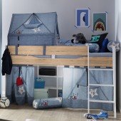 Fionn Spielbett 120 inklusive Jeans Style Textilien und Lattenrost