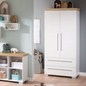 Kira Kleiderschrank 2-türig/2 Schubladen in 2 Farben