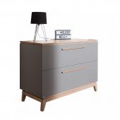 Sten Kommode (schiefergrau/Eiche massiv)