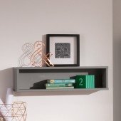 Sten Wandbox rechteckig, lang, B 70cm (schiefergrau/Eiche massiv)