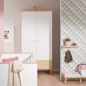 Ylvie Kleiderschrank, Zweitürer mit Schubfach (Farbwahl)