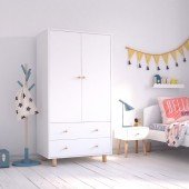 Kleiderschrank Lina, weiß / Kiefer