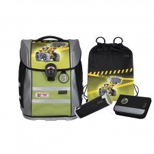 Schulranzen-Set: Bulldozer Ergo Primero mit LED Blinklicht
