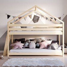 Etagenbett Lara in Natur, Leiter seitlich (90 x 200 cm)