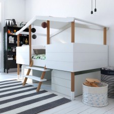Hüttenbett Noah, die Stauraumschubladen können zusätzlich bestellt werden. 