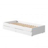 White Ausziehbett mit Schubladen, weiß, für Bett L 200 cm