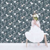 Fototapete - Symphonie der Rosen, Dunkelblau (Vliestapete)