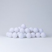LED-Lichterkette 8182 mit Baumwollbällen Weiß (USB + Strom)
