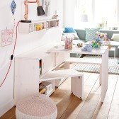 Regalmodul Play & Store: Regal / Schreibtisch / Bank in einem Möbel