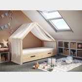 Betthimmel Grey Stars für Hausbett Milo (90 x 200cm)