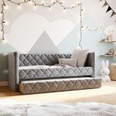 Sofabett Vilena in Verlour Grey, 90 x 200 cm