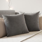 Set: Samtkissen Grau, 40 x 40 cm (2 Stück)