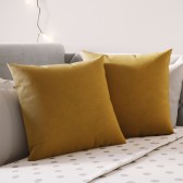 Set: Samtkissen Gelb, 40 x 40 cm (2 Stück)