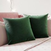 Set: Samtkissen Grün, 40 x 40 cm (2 Stück)