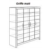 4-türiger Kleiderschrank, matte Griffe, Fiona