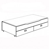 Unterschiebebett mit 2 Schubladen u. Lattenrost Standard, Fionn