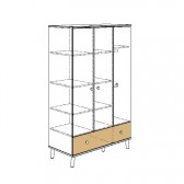 3-t. Kleiderschrank Ylvie, weiß-Birke