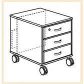 *Rollcontainer 3S, Ahorn Dekor
