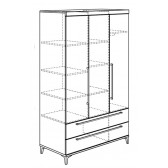 Kleiderschrank 3-türig, 2 Schubladen Remo