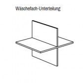 Kreuz-Wäscheunterteilung weiß für Viertürer (wird zwischen zwei Böden eingesetzt), Ylvie