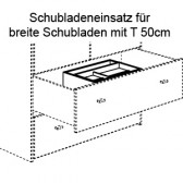 Schubkasteneinsatz mit Utensilienschale (für alle breiten Paidi Schubladen mit mind. T 50cm)