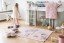 Teppich Line Art - Mädchen mit Hundewelpen, 120 x 170 cm