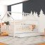 Beispiel zeigt Hausbett Lilly in weiß mit Flachsprossen (120 x 200cm) mit zusätzlichem Gästebett (Abbildung ähnlich)