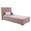 Polsterbett Viana in Velour Flamingo, 90 x 200 cm