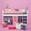 Manis-h Beispiel an einem halbhohen Spielbett (Bett in weiß, mit Designer Absturzsicherung vorne)