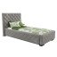 Polsterbett Viana in Velour Grey, 90 x 200 cm