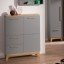 Kleines Highboard mit 2 Schubladen und 6 Fächern.
