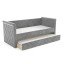 Sofabett Vilena in Verlour Grey, 90 x 200 cm