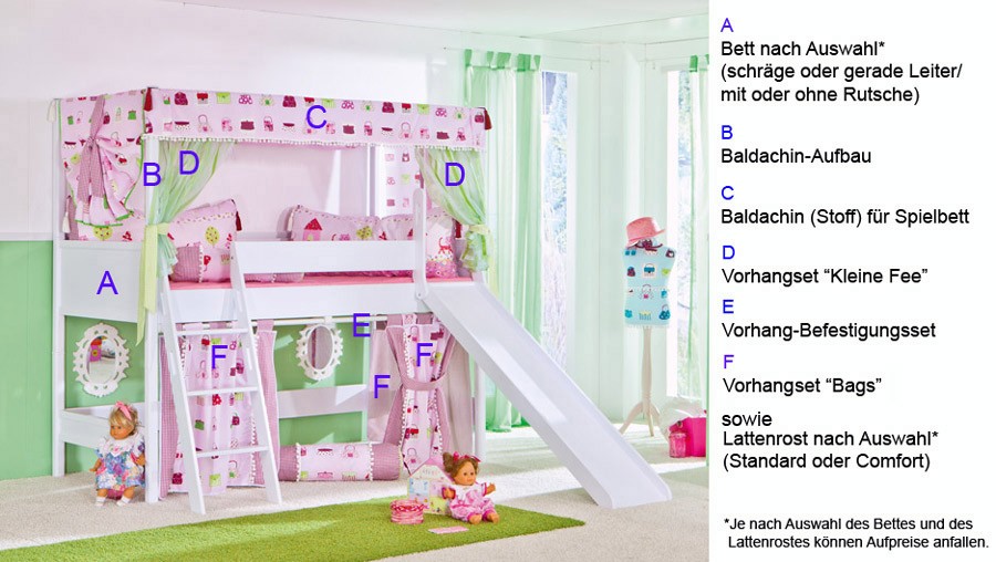 Paidi Sophia Spielbett 125 Mit Baldachin Textilien Und Lattenrost