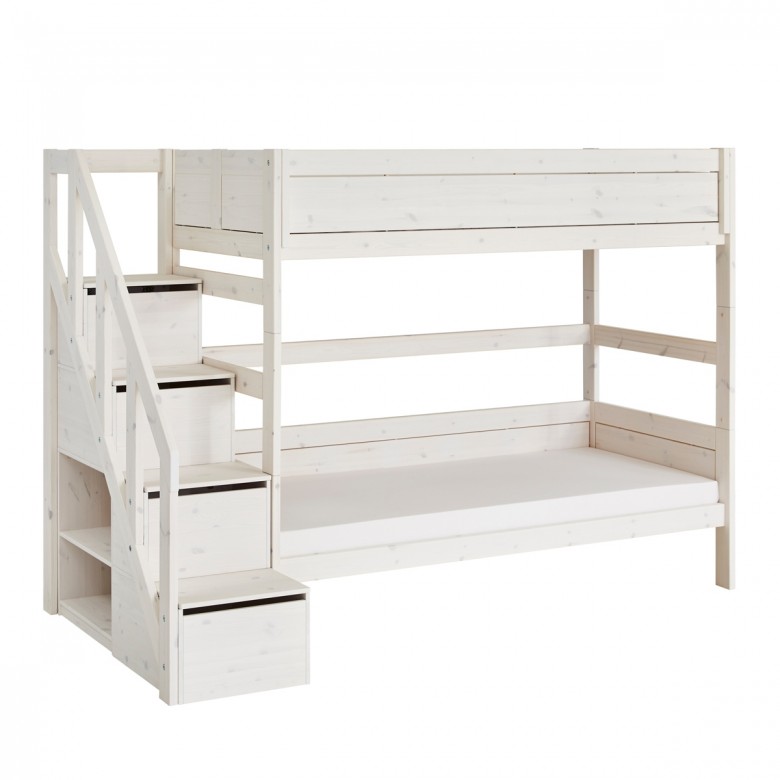Lifetime Etagenbett mit Treppe whitewash