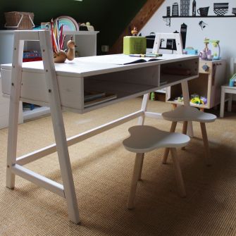 Schreibtisch 814 in weiß, höhenverstellbar