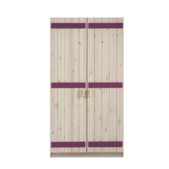 Kleiderschrank 800 mit 2 Türen, weiß/flieder